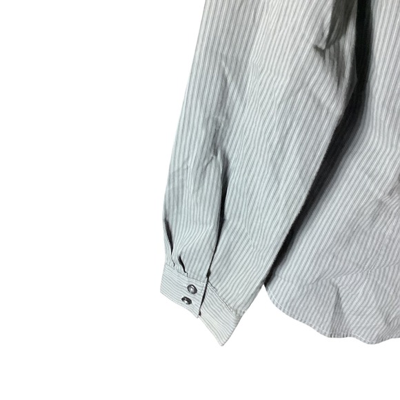 Covington Women's Striped Button Down Shirt Size S Long Sleeve Gray - Picture 10 of 16